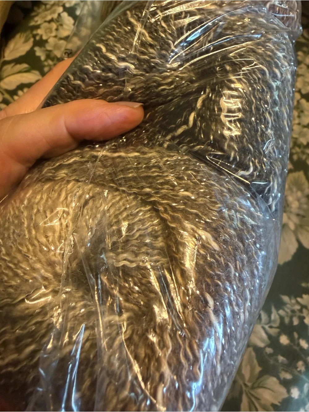 Lion brand shawl in a ball in mindful mauve, two balls new in plastic.